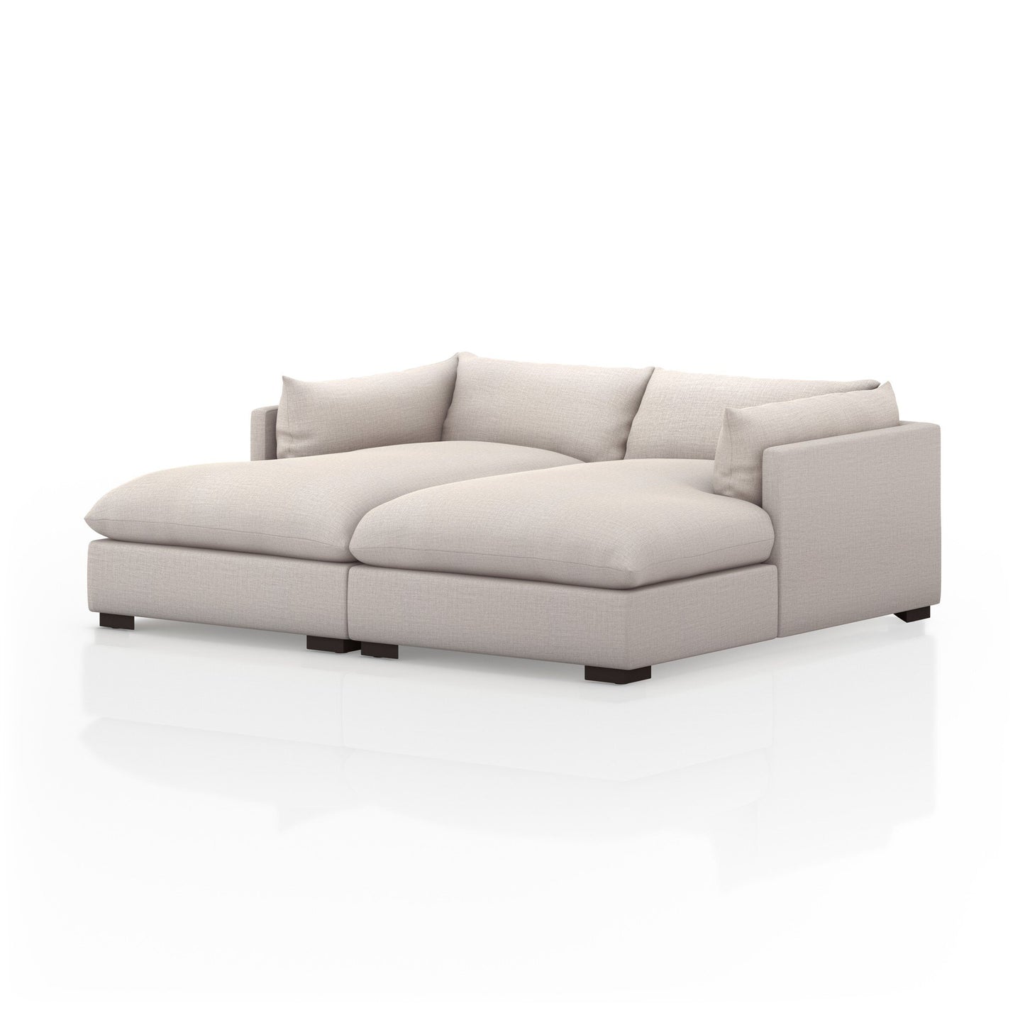 Highline Double Chaise Moon 87"Angle View