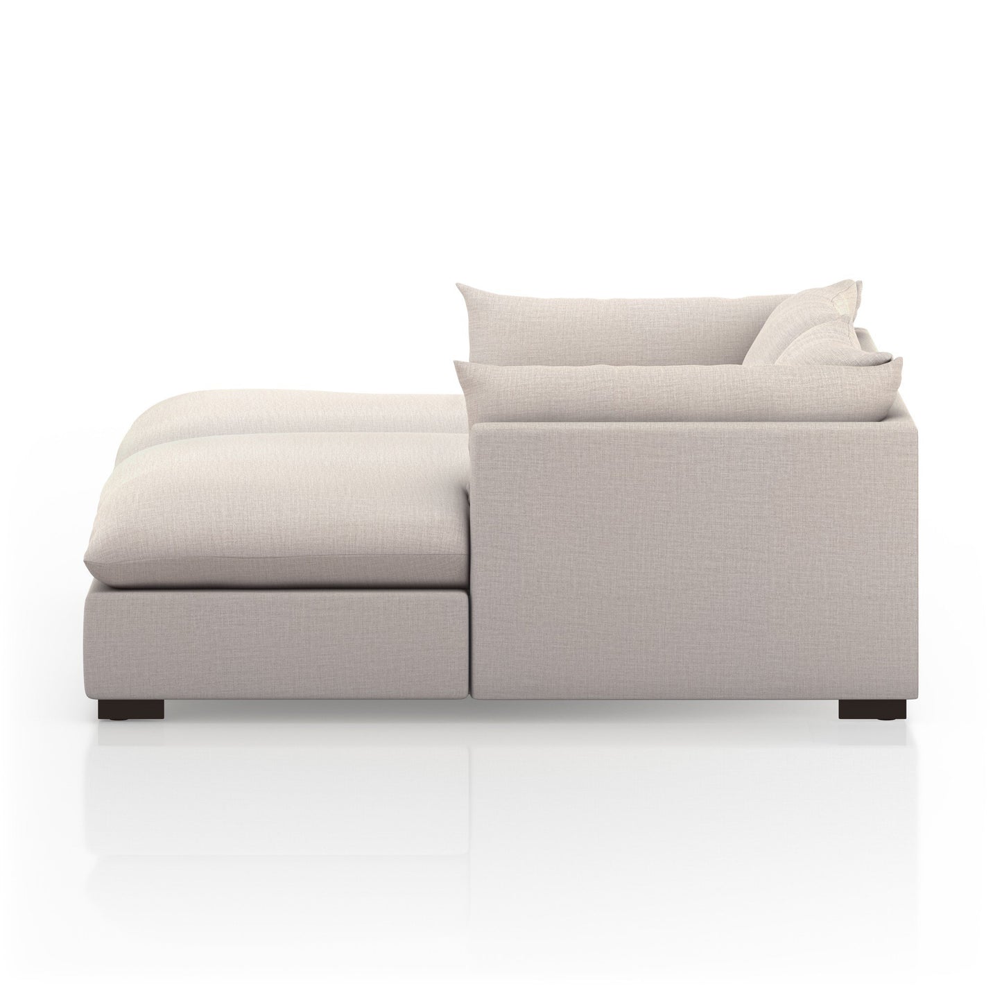 Highline Double Chaise Moon 87" Side View