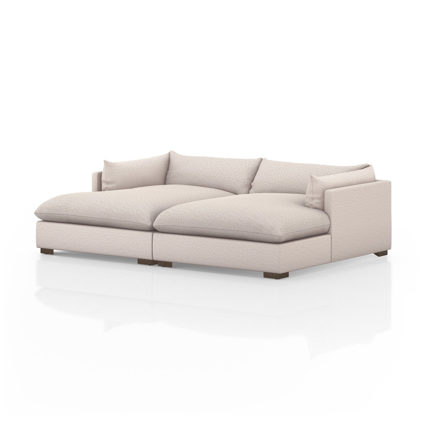 Highline Double Chaise Moon 102" Angle View