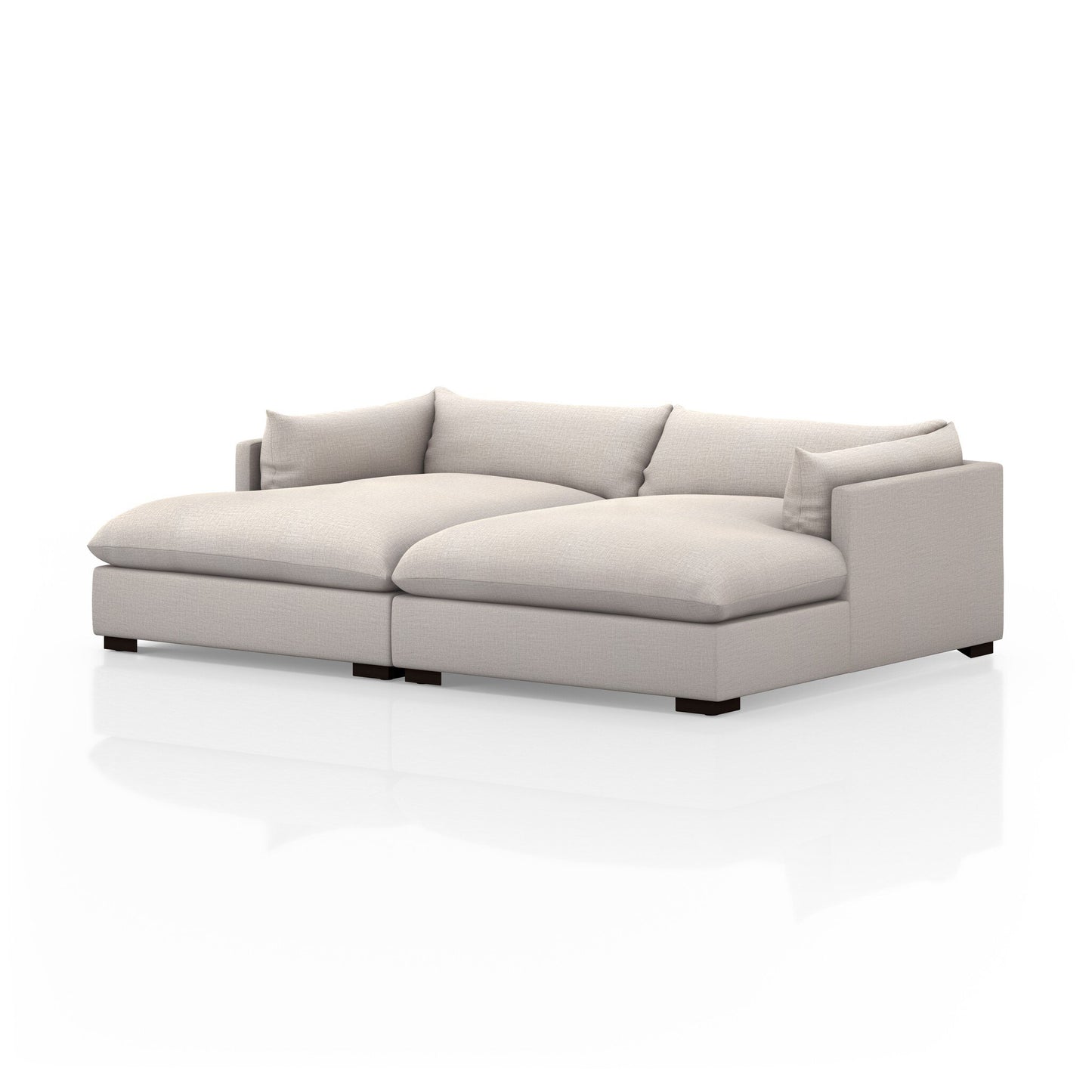 Highline Double Chaise Moon 102" Angle View