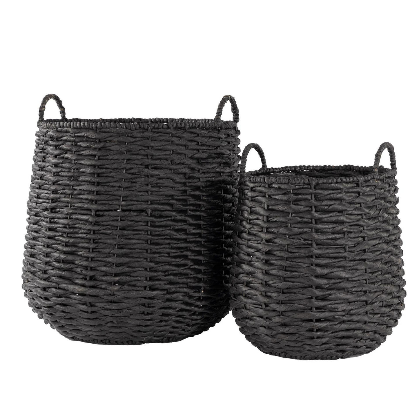 Black woven basket duo