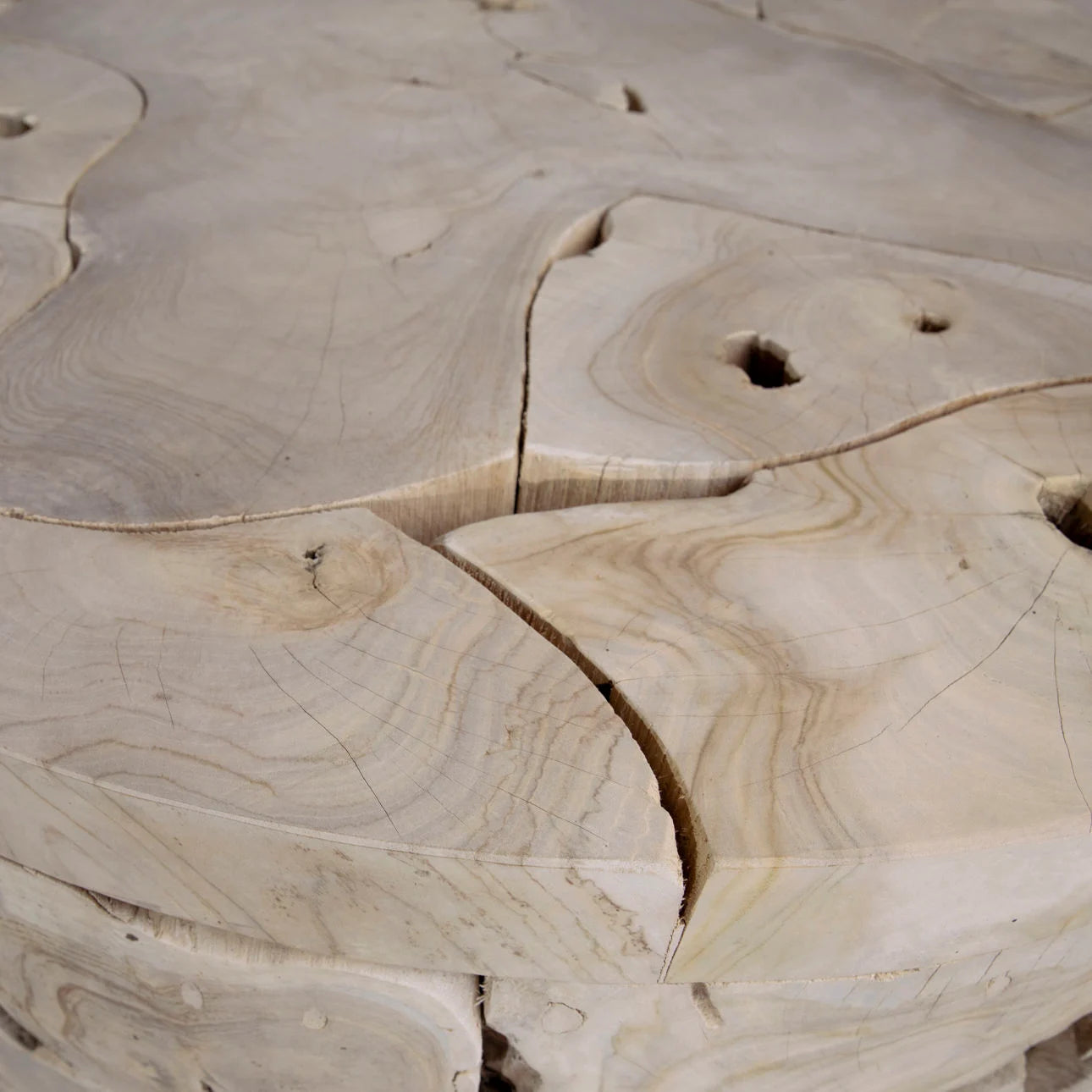intricately designed teakwood coffee table